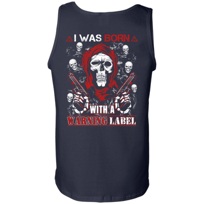 I Was Born With A Warning Label-T-Shirt & Hoodie-Unisex Tank-Navy