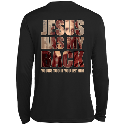 Jesus Has My Back-T-Shirt & Hoodie-Long Sleeve T-Shirt-Black