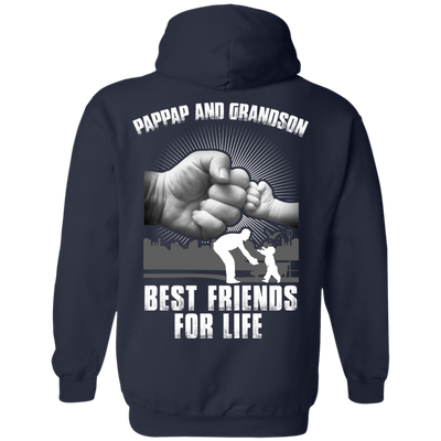 Pappap And Grandson Best Friends For Life-T-Shirt & Hoodie-Pullover Hoodie-Navy