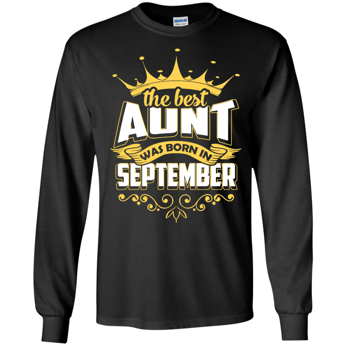 The Best Aunt Was Born In September-T-Shirt & Hoodie-Long Sleeve T-Shirt-Black