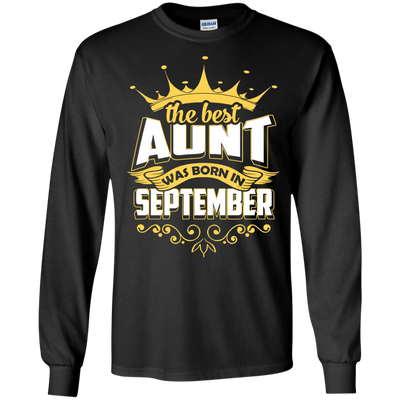 The Best Aunt Was Born In September-T-Shirt & Hoodie-Long Sleeve T-Shirt-Black