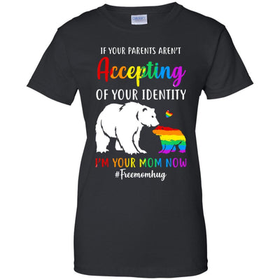 I'm Your Mom Now Free Mom Hugs Rainbow LGBT Pride-T-Shirt & Hoodie-Women's T-Shirt-Black