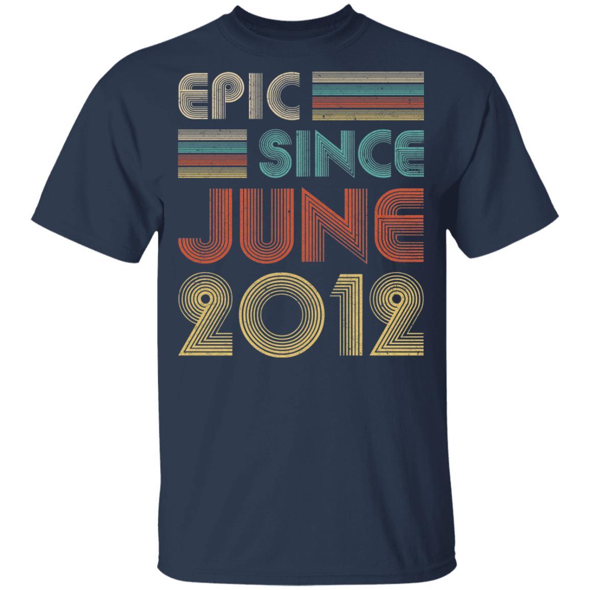 Epic Since June 2012 Vintage 9th Birthday Gifts Youth-Youth Shirt-Youth T-Shirt-Navy