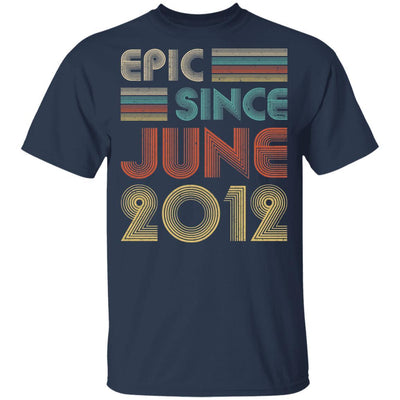 Epic Since June 2012 Vintage 9th Birthday Gifts Youth-Youth Shirt-Youth T-Shirt-Navy