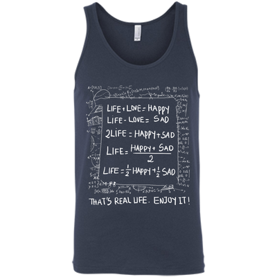 Life Love Happy Sad - Mathematics Of Life-T-Shirt & Hoodie-Unisex Tank-Navy