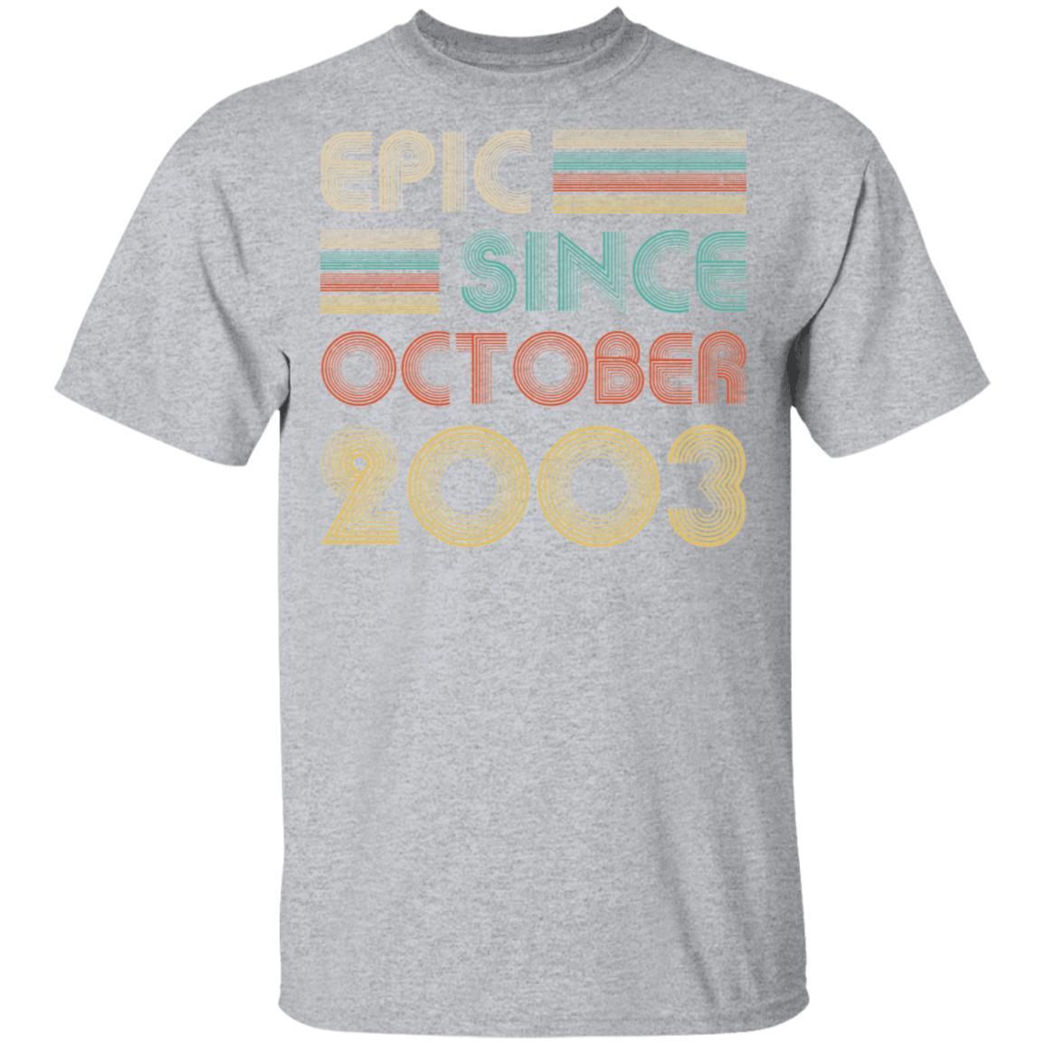 Epic Since October 2003 Vintage 18th Birthday Gifts-T-Shirt & Hoodie-Classic T-Shirt-Sport Grey