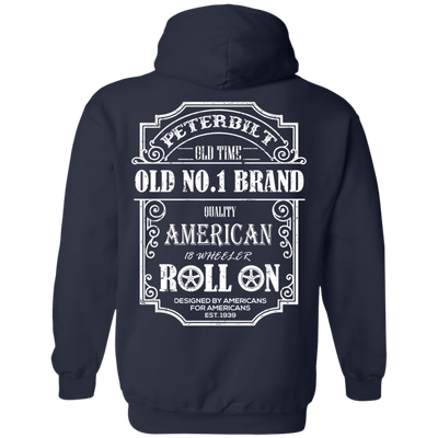 PETERBILT TRUCK BACK PETERBILT OLD NO 1-T-Shirt & Hoodie-Pullover Hoodie-Navy