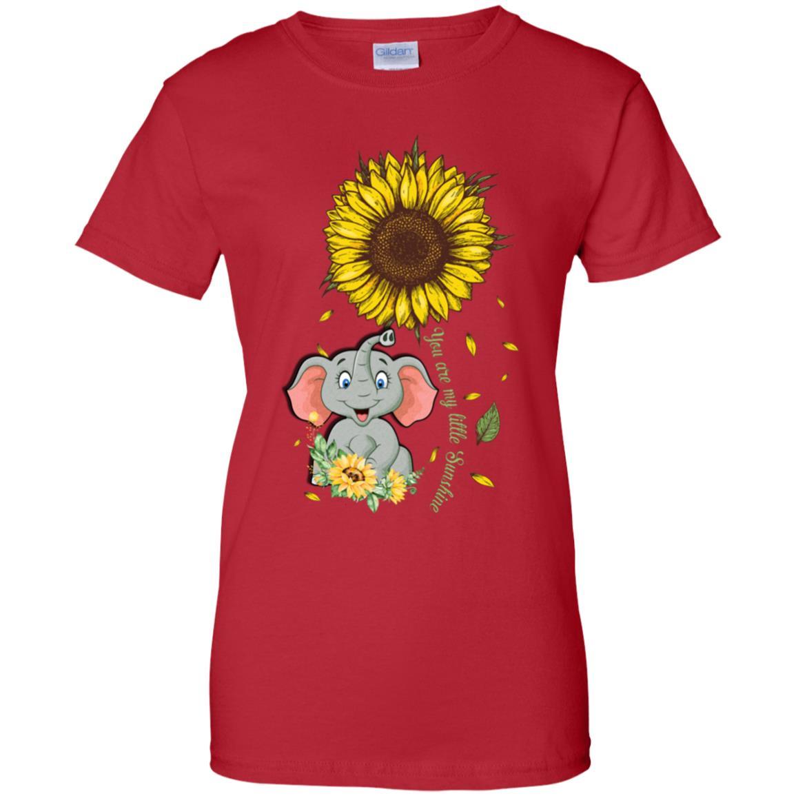 You Are My Little Sunshine Sunflower Elephant-T-Shirt & Hoodie-Women's T-Shirt-Red