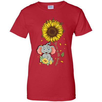 You Are My Little Sunshine Sunflower Elephant-T-Shirt & Hoodie-Women's T-Shirt-Red