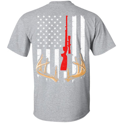 Bow Deer Hunting US Flag Deer Hunter-T-Shirt & Hoodie-Classic T-Shirt-Sport Grey