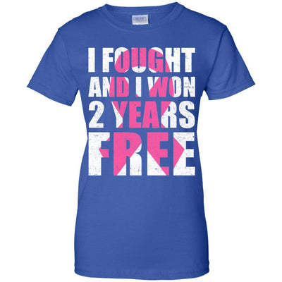 I Fought An I Won 2 Years Free Fight Support Breast Cancer-T-Shirt & Hoodie-Women's T-Shirt-Royal