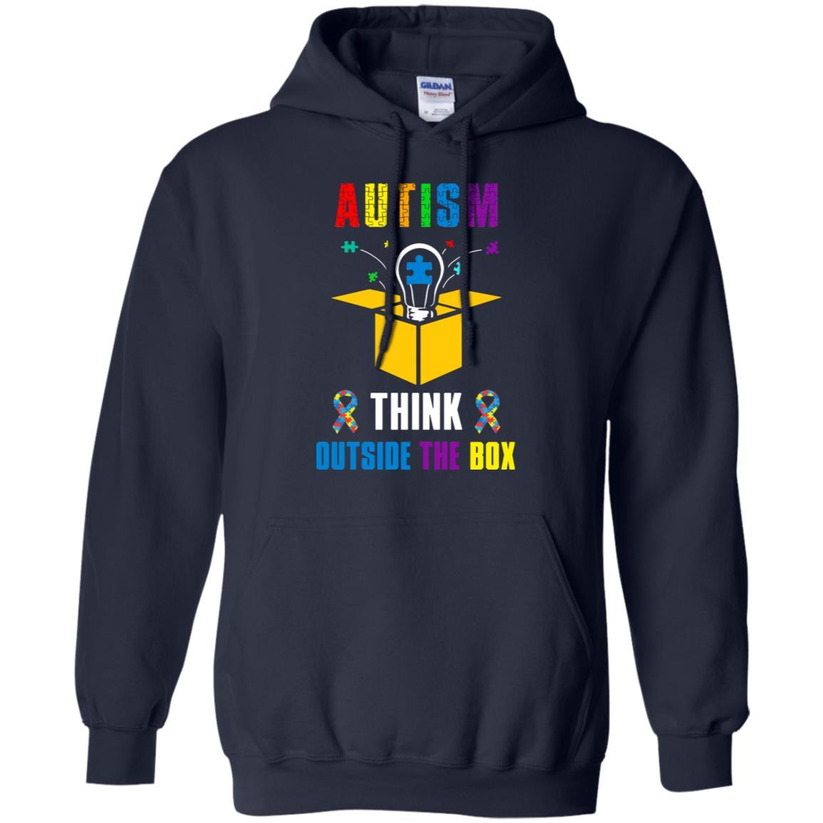 Autism Think Outside The Box Autism Awareness-T-Shirt & Hoodie-Pullover Hoodie-Navy