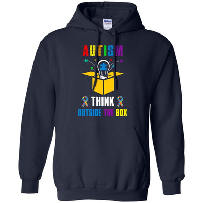 Autism Think Outside The Box Autism Awareness-T-Shirt & Hoodie-Pullover Hoodie-Navy