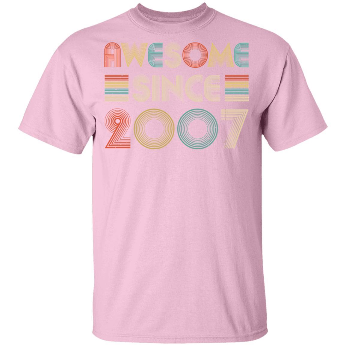 Awesome Since 2007 14th Birthday Gifts-T-Shirt & Hoodie-Youth T-Shirt-Light Pink
