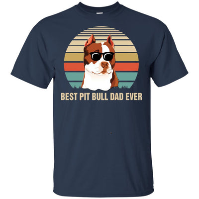 Vintage Pitbull Dad Gifts Best Pit bull Dad Ever-T-Shirt & Hoodie-Classic T-Shirt-Navy