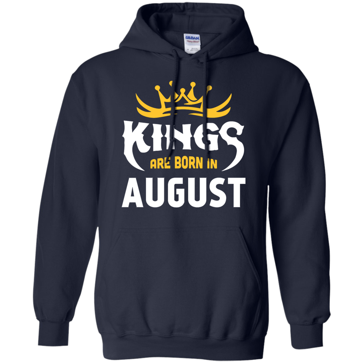 Kings Are Born In August-T-Shirt & Hoodie-Pullover Hoodie-Navy