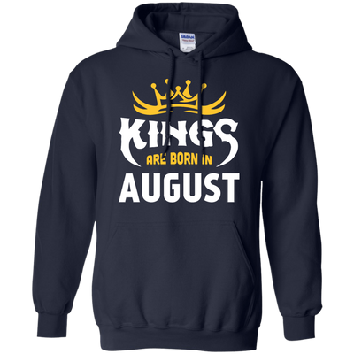 Kings Are Born In August-T-Shirt & Hoodie-Pullover Hoodie-Navy