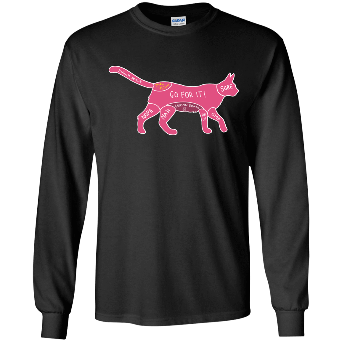 Proper way to pet a Cat lover-T-Shirt & Hoodie-Long Sleeve T-Shirt-Black