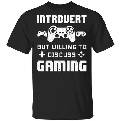 Introvert But Willing To Discuss Gaming Funny Video Game-T-Shirt & Hoodie-Classic T-Shirt-Black
