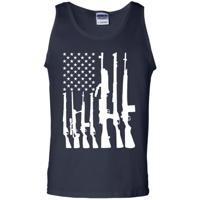 Rifle American Flag Machine Gun Rights-T-Shirt & Hoodie-Unisex Tank-Navy