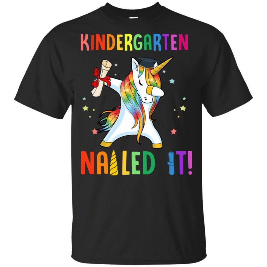 Dabbing Kindergarten Unicorn Nailed It Graduation Class Of 2021 Youth-Youth Shirt-Youth T-Shirt-Black
