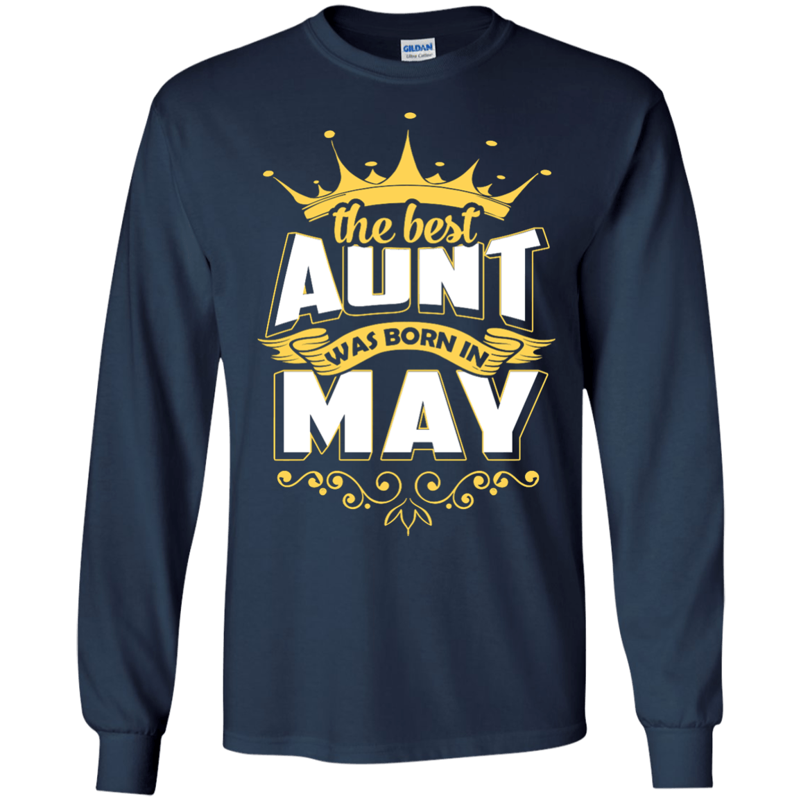 The Best Aunt Was Born In May-T-Shirt & Hoodie-Long Sleeve T-Shirt-Navy