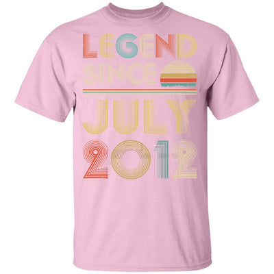 Legend Since July 2012 Vintage 9th Birthday Gifts Youth-Youth Shirt-Youth T-Shirt-Light Pink