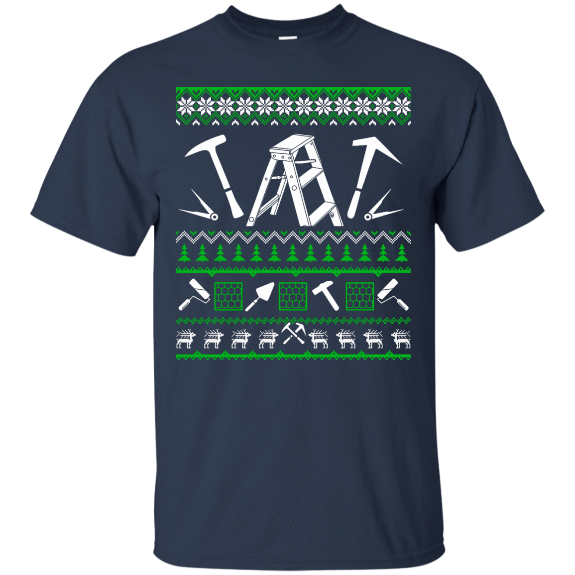 Roofer Christmas Sweater-T-Shirt & Hoodie-Classic T-Shirt-Navy