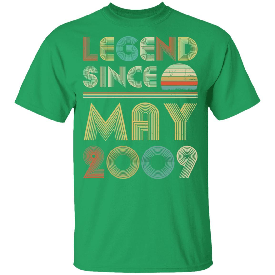 Legend Since May 2009 Vintage 12th Birthday Gifts Youth-Youth Shirt-Youth T-Shirt-Irish Green