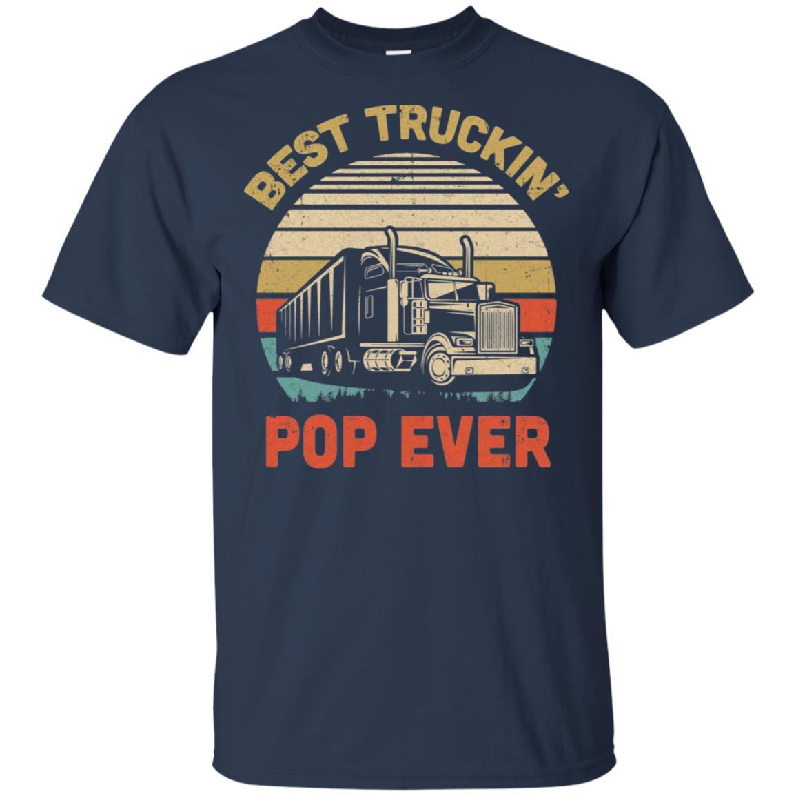 Vintage Best Truckin' Pop Ever Fathers Day Gift-T-Shirt & Hoodie-Classic T-Shirt-Navy