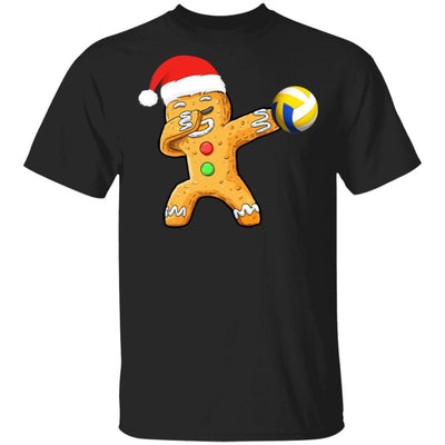 Dabbing Gingerbread Santa Volleyball Christmas Pajama Gifts-T-Shirt & Sweatshirt-Classic T-Shirt-Black