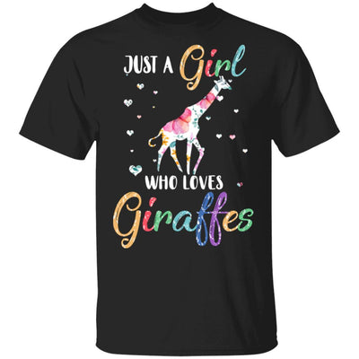 Just A Girl Who Loves Giraffes Cute Giraffe Lover-T-Shirt & Hoodie-Classic T-Shirt-Black