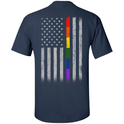 Rainbow Lesbian Gay Pride LGBT America Flag-T-Shirt & Hoodie-Classic T-Shirt-Navy