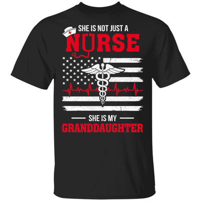 She Is Not Just A Nurse She Is My Granddaughter American Flag-T-Shirt & Hoodie-Classic T-Shirt-Black