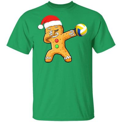 Dabbing Gingerbread Santa Volleyball Christmas Pajama Gifts-T-Shirt & Sweatshirt-Classic T-Shirt-Irish Green