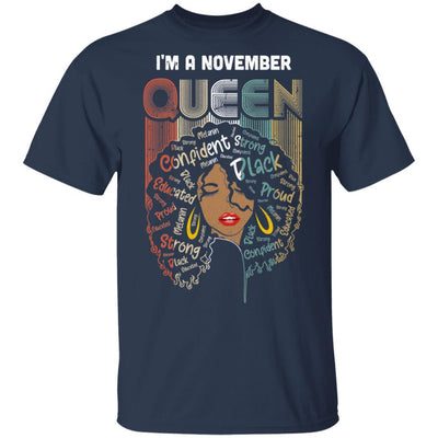 November Birthday For Women Gifts I'm A November Queen Girl-T-Shirt & Tank Top-Classic T-Shirt-Navy