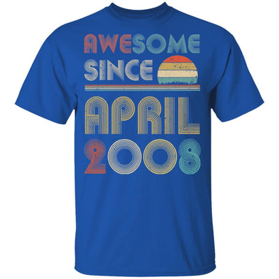 Awesome Since April 2008 Vintage 13th Birthday Gifts Youth-Youth Shirt-Youth T-Shirt-Royal