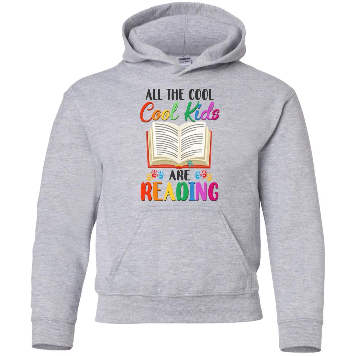 All The Cool Kids Are Reading Book Lover Gifts Youth-Youth Shirt-Youth Pullover Hoodie-Sport Grey