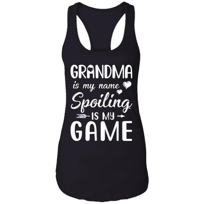 Grandma Is My Name Spoiling Is My Game Funny Mothers Day-T-Shirt & Tank Top-Women's Ideal Racerback Tank-Black