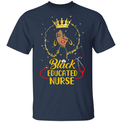 Black Educated Nurse Black African American Black Girl-T-Shirt & Tank Top-Classic T-Shirt-Navy