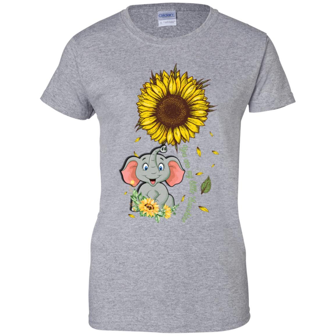 You Are My Little Sunshine Sunflower Elephant-T-Shirt & Hoodie-Women's T-Shirt-Sport Grey