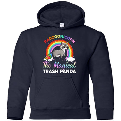 Racoonicorn Raccoon Unicorn Trash Panda For Kid Girls Youth-Youth Shirt-Youth Pullover Hoodie-Navy