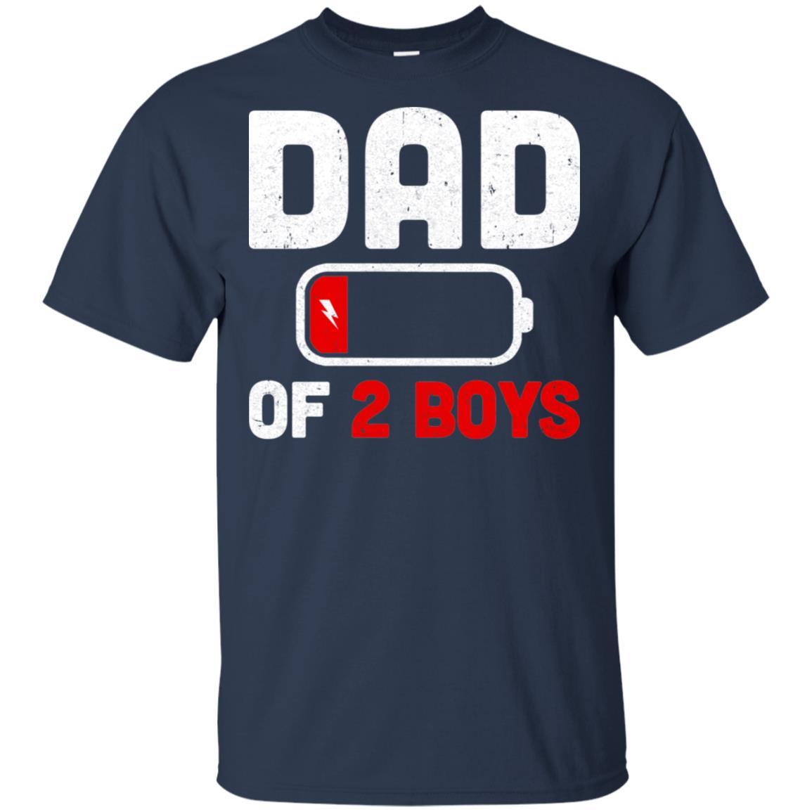 Funny Dad Of 2 Boys Fathers Day Gifts-T-Shirt & Hoodie-Classic T-Shirt-Navy