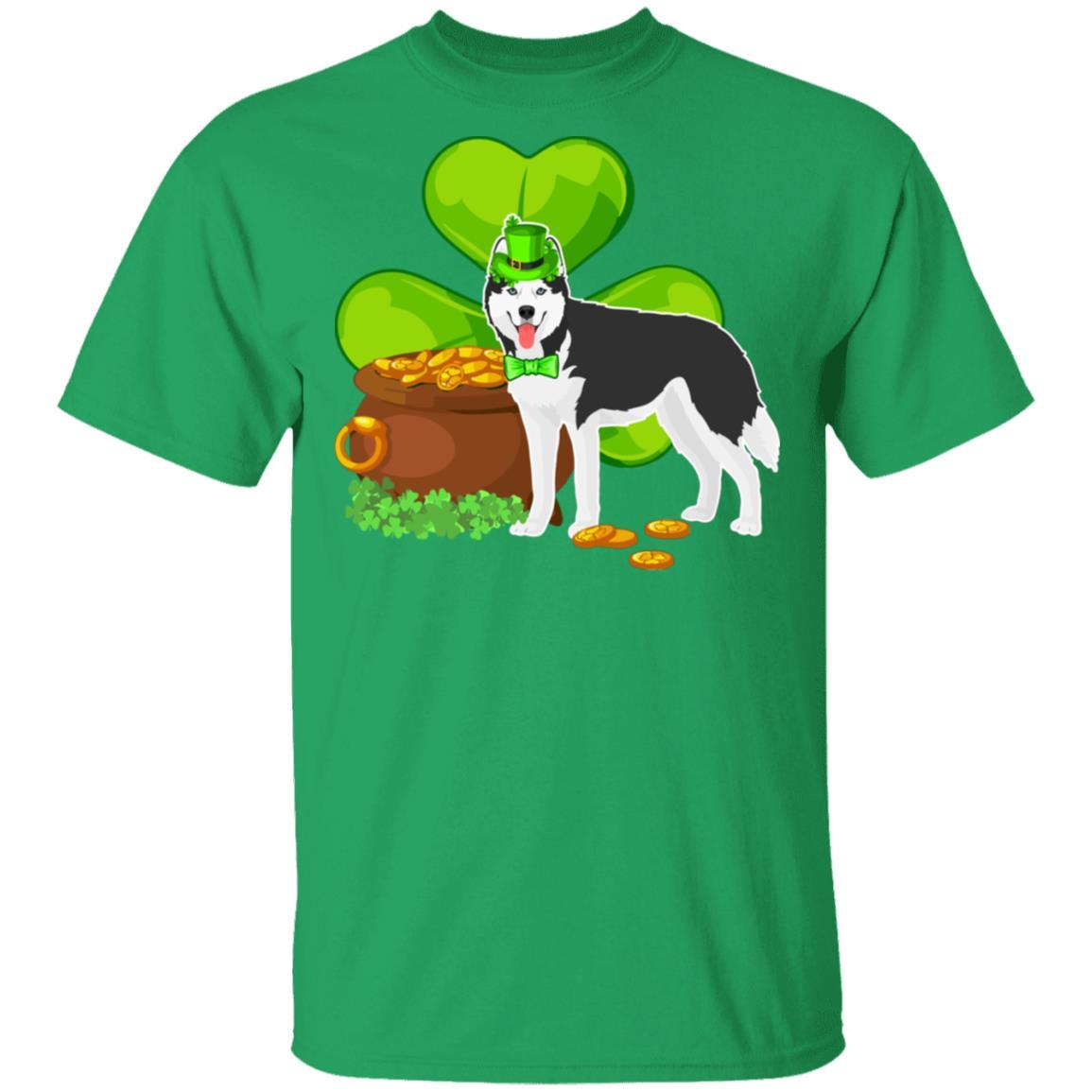 Husky St Patrick's Day Irish Dog Lover Funny Gifts-T-Shirt & Hoodie-Classic T-Shirt-Irish Green