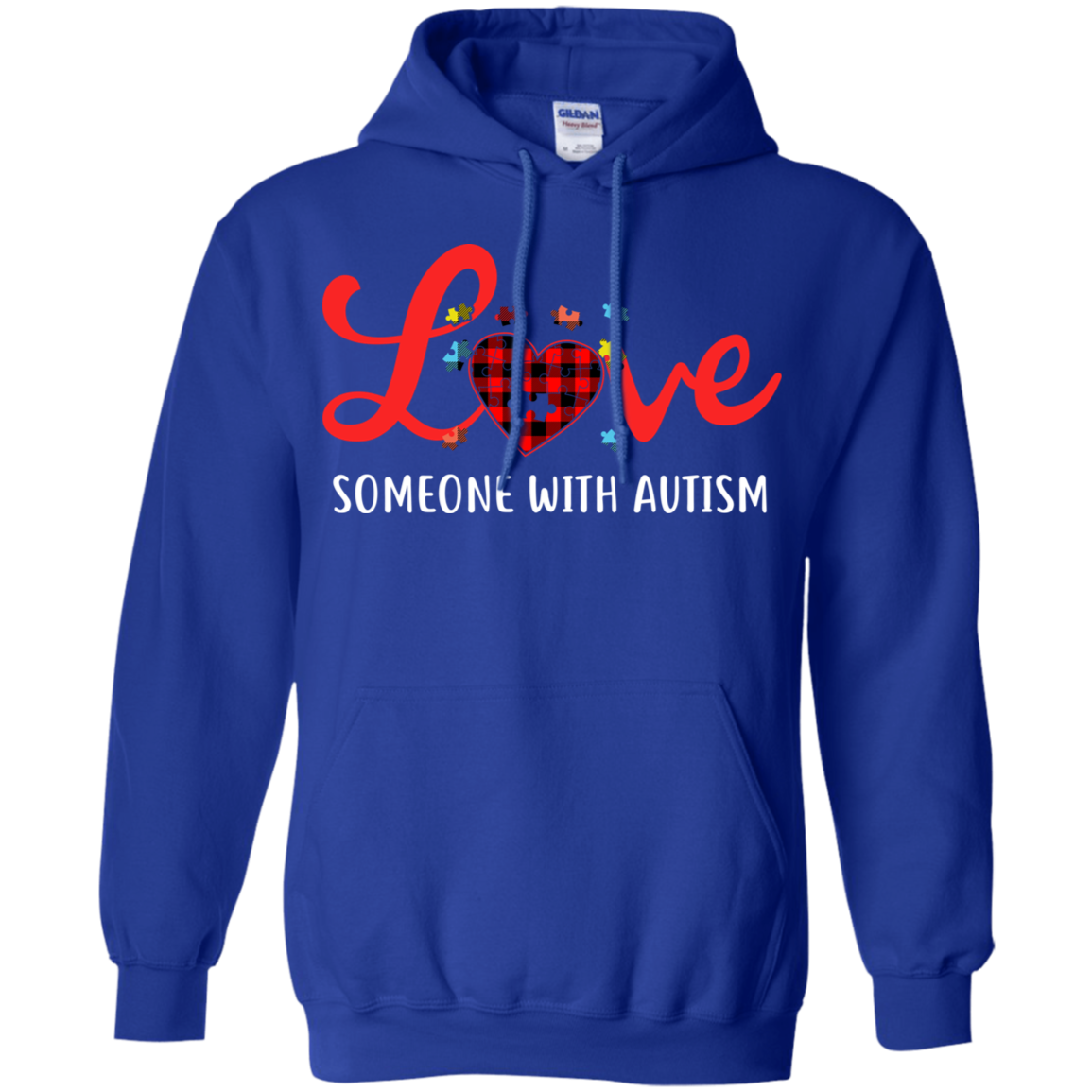 Love Someone With Autism-T-Shirt & Hoodie-Pullover Hoodie-Royal