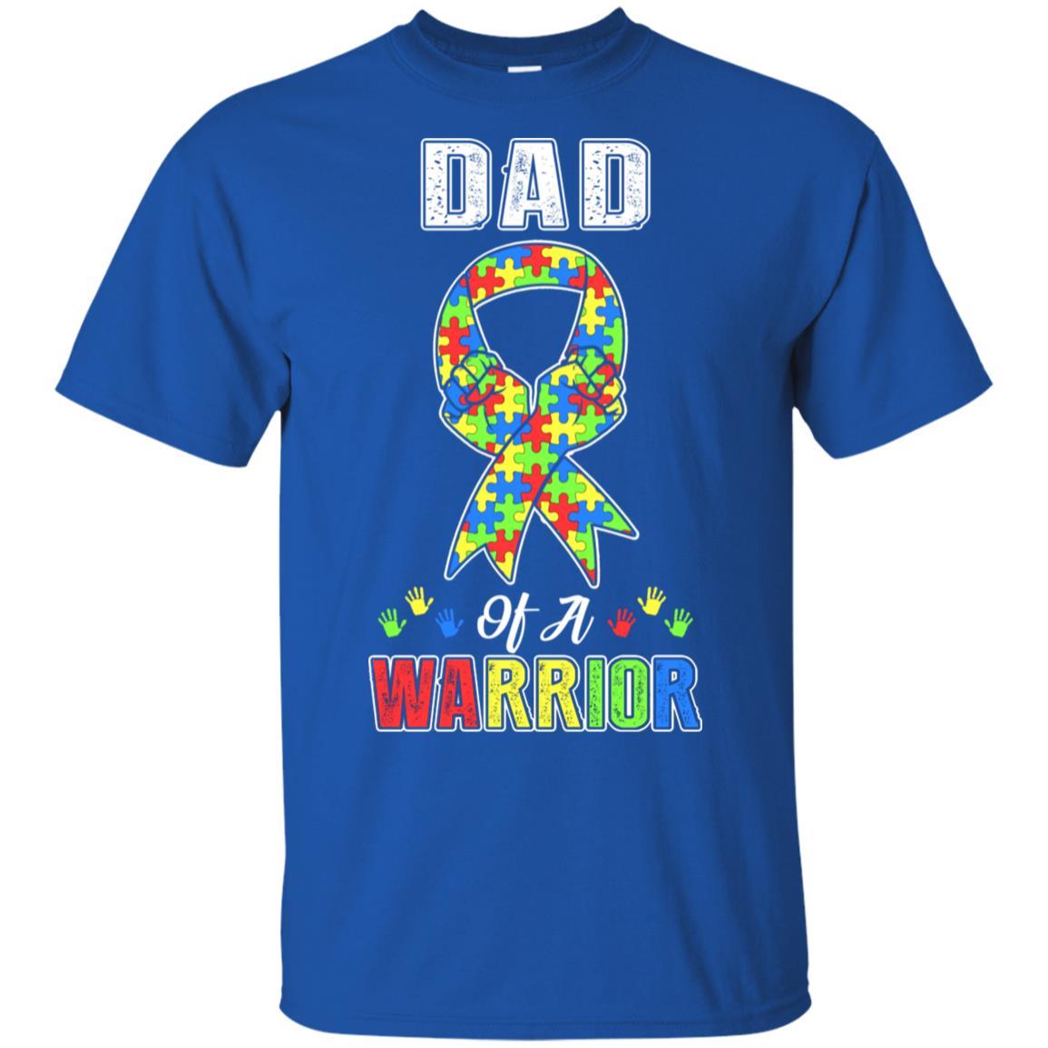 Dad Of A Warrior Support Autism Awareness Gift-T-Shirt & Hoodie-Classic T-Shirt-Royal
