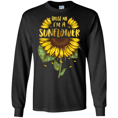 Trust Me I'm A Sunflower For Girls-T-Shirt & Tank Top-Long Sleeve T-Shirt-Black