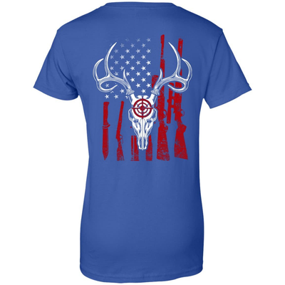 Deer Hunting American Flag-T-Shirt & Hoodie-Women's T-Shirt-Royal