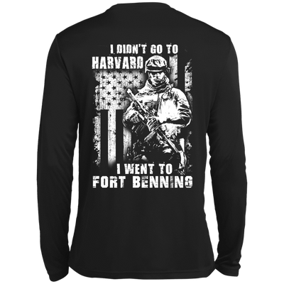 I Didn't Go To Harvard I Went To Fort Benning-T-Shirt & Hoodie-Long Sleeve T-Shirt-Black