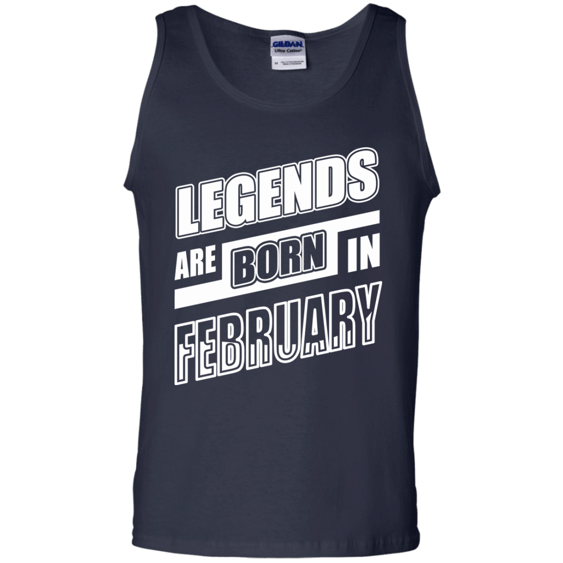 Legends are born in FEBRUARY-T-Shirt & Hoodie-Unisex Tank-Navy